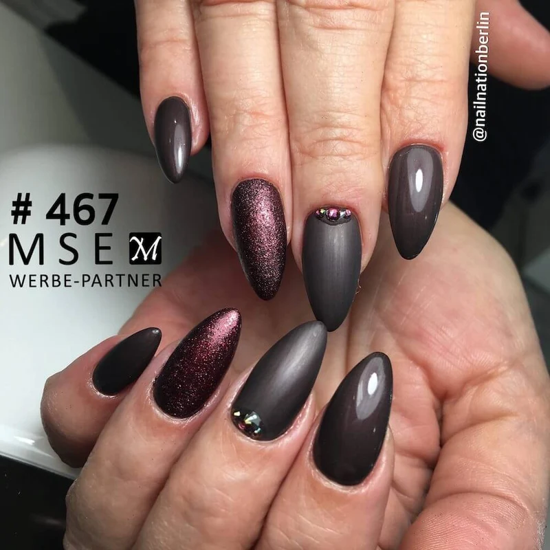 #467 Premium-EFFEKT Color Gel 5ml Schwarzrot mit dezentem Perlglanz