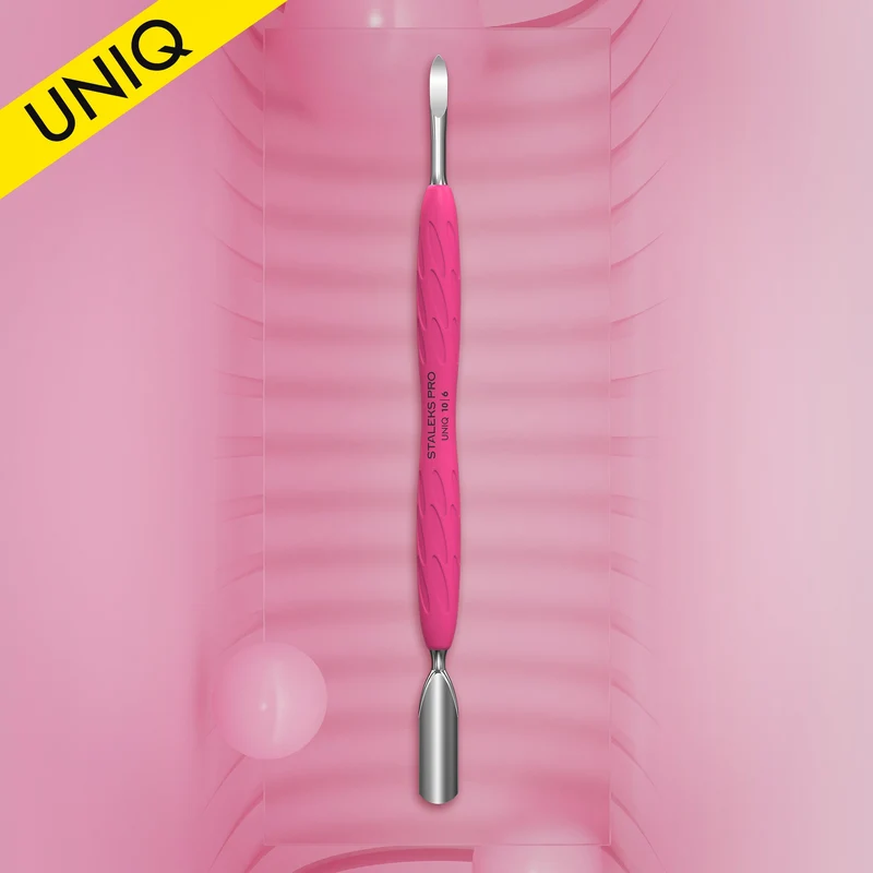 Nagelhautschieber Gummy mit Silikongriff UNIQ 10 TYPE 6 (breiter abgerundeteter Schieber und Hakenreiniger)