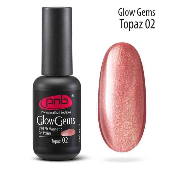 PNB Glow gems Topaz pink cat eye gel nail polish