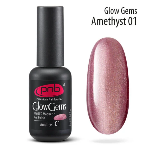 PNB Glow gems purple amethyst cat eye gel nail polish