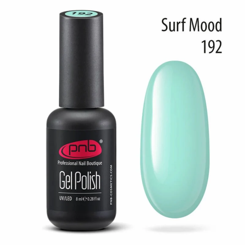 PNB mint green gel nail polish 192 Surf Mood