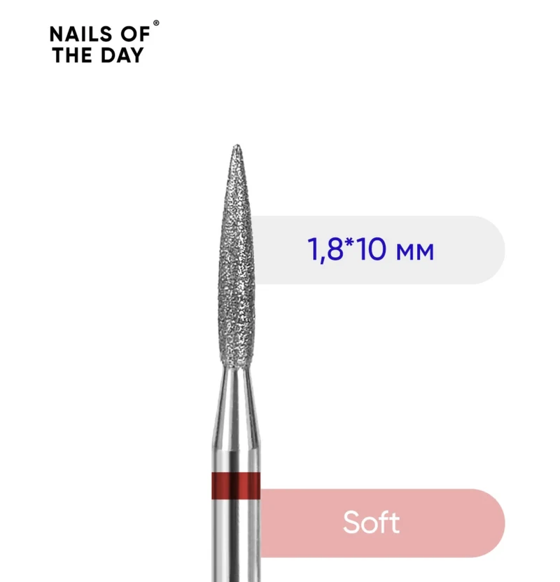 Flamme spitz (ab 1,8 bis 2,3mm) rot Fräseraufsatz NAILS OF THE DAY