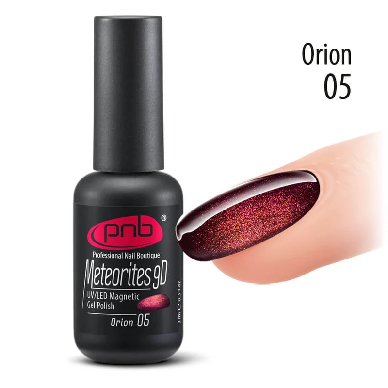 PNB Meteorites Orange/Red cat eye gel nail polish MD-09-05