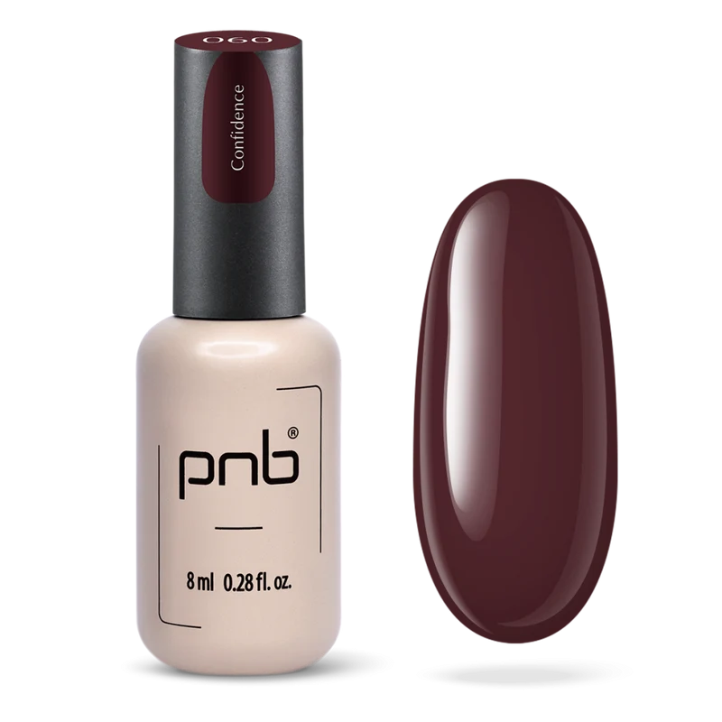 PNB Confidence brown red gel nail polish 060