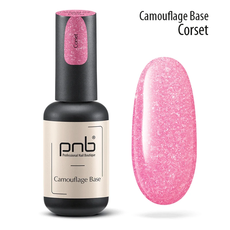 PNB Camouflage base coat pink gel nail polish Corset