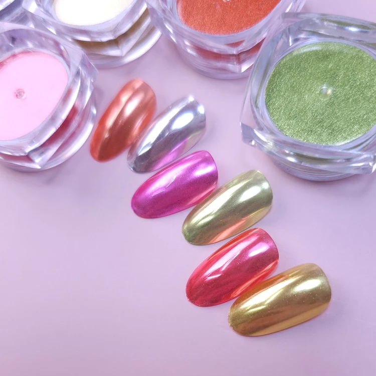 ICEGEL Sunset neon chrome nail powder