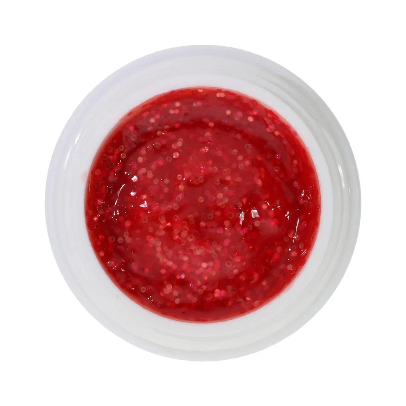 #465 Premium-GLITTER Color Gel 5ml Rot-gold-irisierendes Glittergel