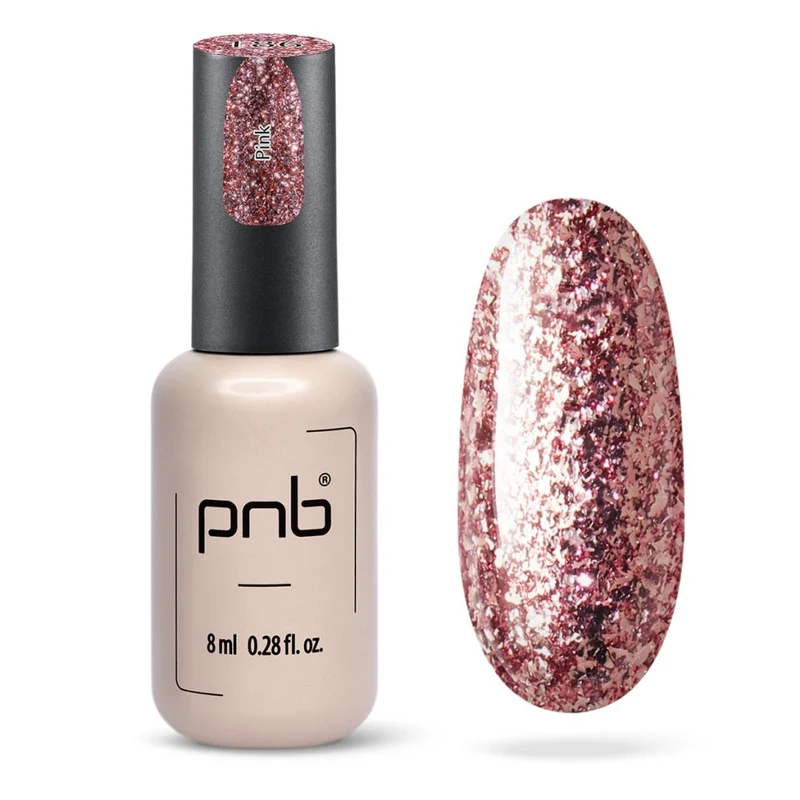 PNB sparkling pink gel nail polish 186 Pink