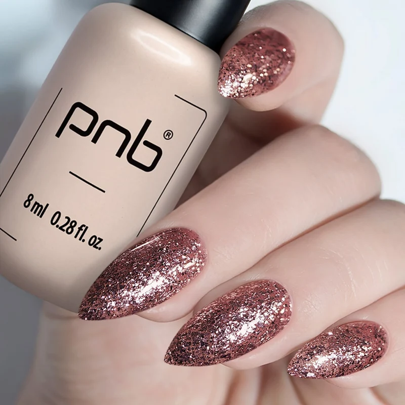 PNB sparkling pink gel nail polish 186 Pink