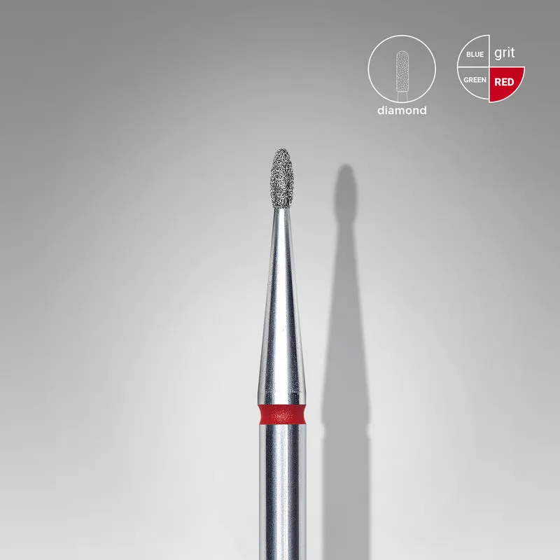 STALEKS PRO Diamond e-file nail drill bits 1.2mm - Flame, Soft grit, electric file nail bits for Russian manicure, cuticle cutter FA50R012/3