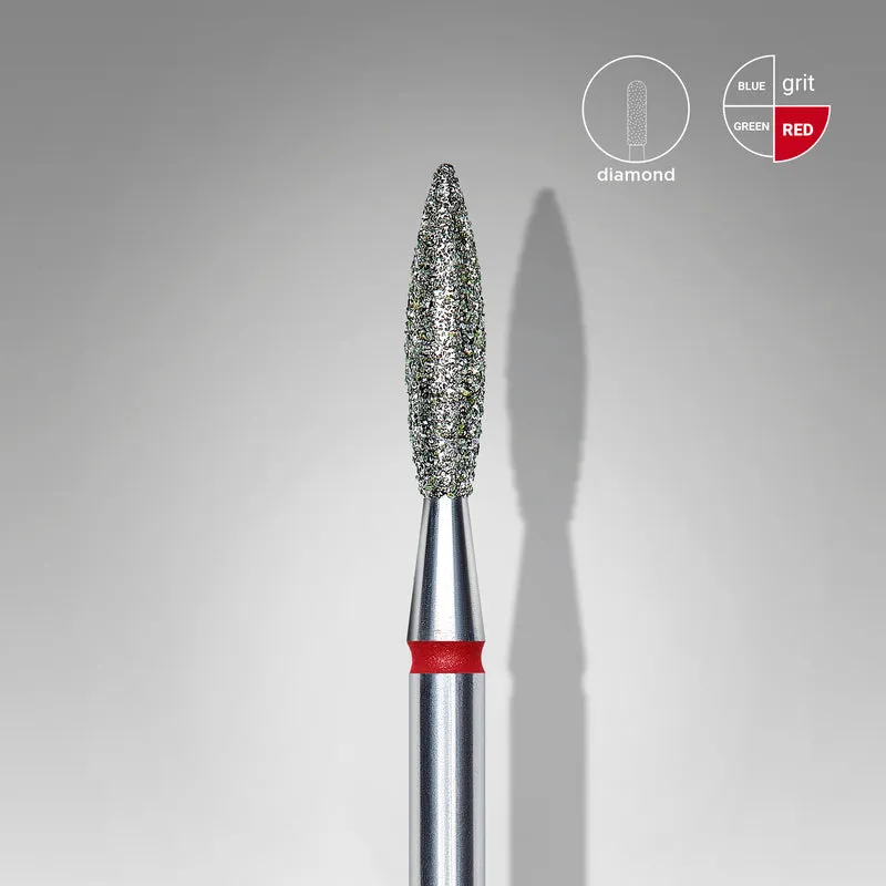 STALEKS PRO Flame drop, Diamond e-file nail drill bits 2.3mm FA10R023/10 – Soft grit, manicure nail tools, Russian manicure nail drill bits, cuticle cutter
