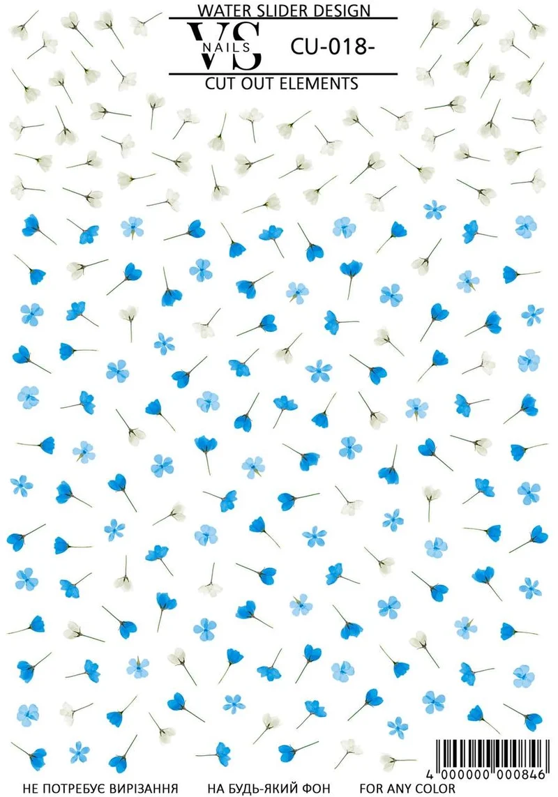 Slider CUT OUT ohne Auschneiden (Wasserlösliche Aufkleber) CU18 von VS Nails