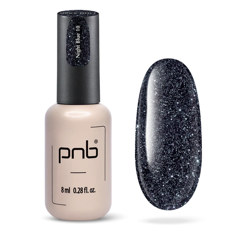 PNB Shock Effect Night Blue gel nail polish 10