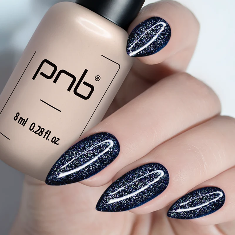 PNB Shock Effect Night Blue gel nail polish 10