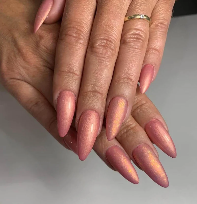 #416 Premium-EFFEKT Color Gel 5ml Zartes Rosa mit feinem Goldschimmer