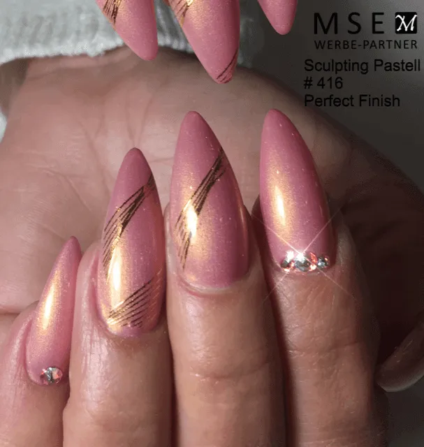 #416 Premium-EFFEKT Color Gel 5ml Zartes Rosa mit feinem Goldschimmer