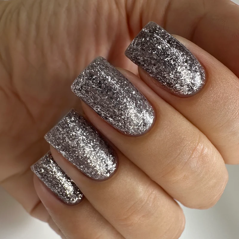 PNB silver glitter gel nail polish 183 Black Silver