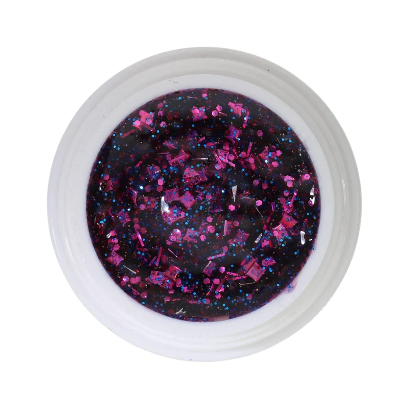 #413 Premium-GLITTER Color Gel 5ml Klares Gel mit pinkfarbenem und blauem Glitter