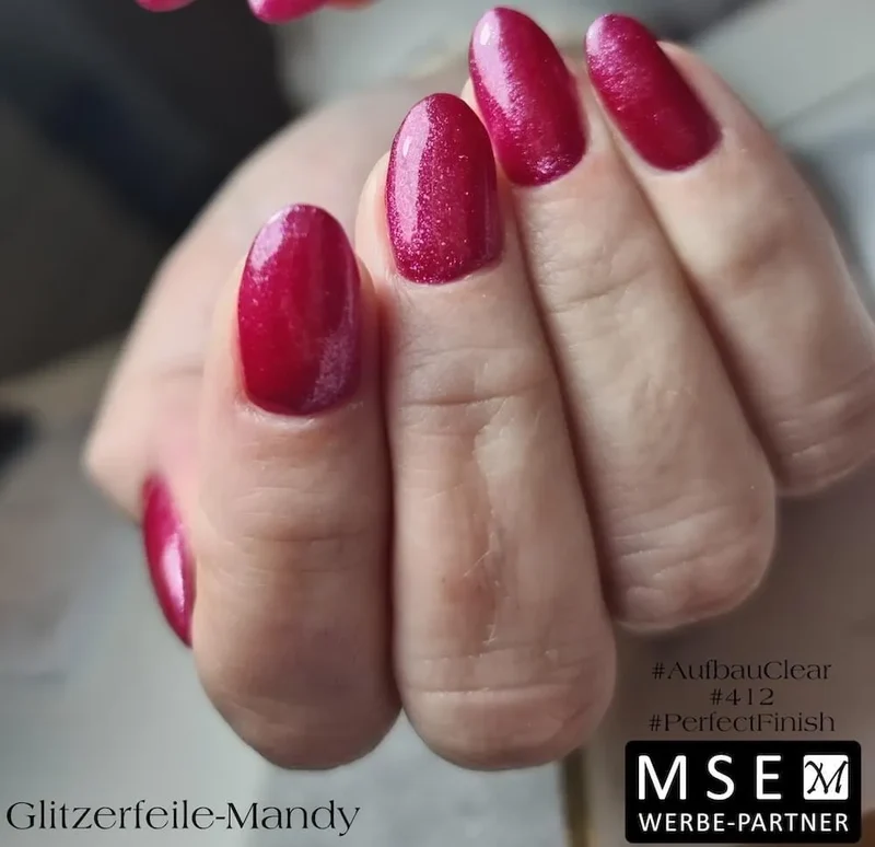 #412 Premium-EFFEKT Color Gel 5ml Dunkles Pink mit feinem Glitzerpartikeln