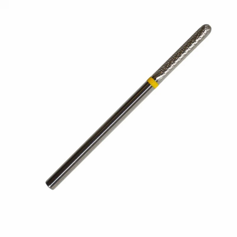 Fräseraufsatz Hartmetall Walzenrund abgerundete Spitze (gelb) superfein 2,3 mm von KMIZ