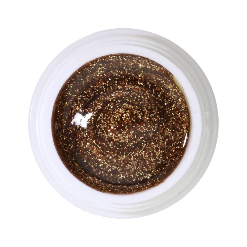 #384 Premium-GLITTER Color Gel 5ml Braun mit goldfarbenem Glitter