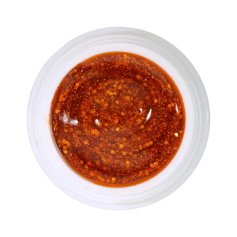 #339 Premium-GLITTER Color Gel 5ml Orangefarbenes Glittergel mit irisierenden Effekten