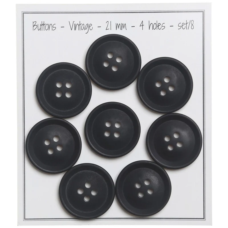Vintage Knöpfe - Black - Verschiedene Größen