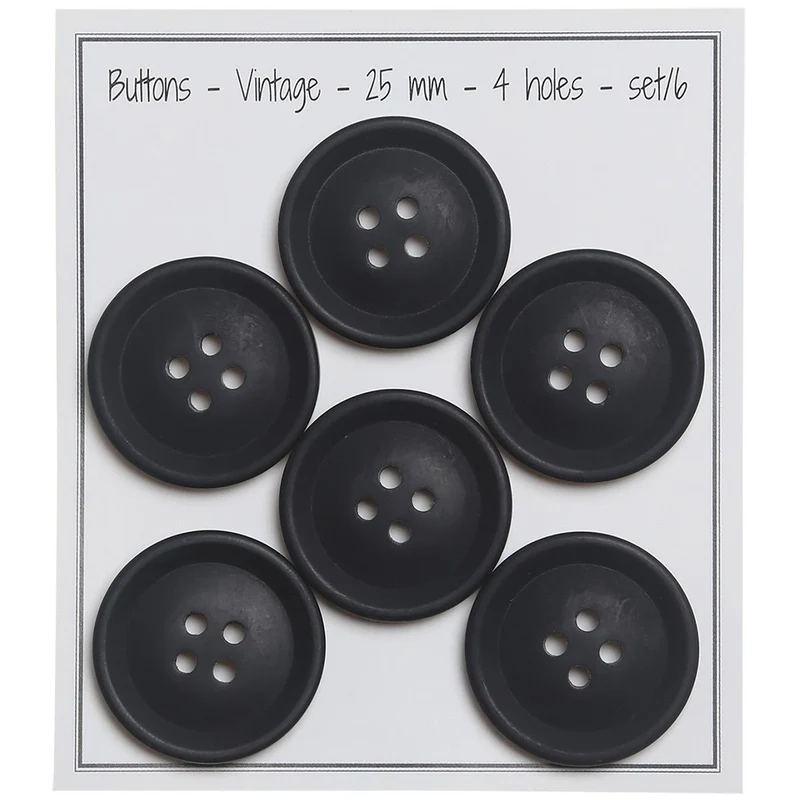 Vintage Knöpfe - Black - Verschiedene Größen