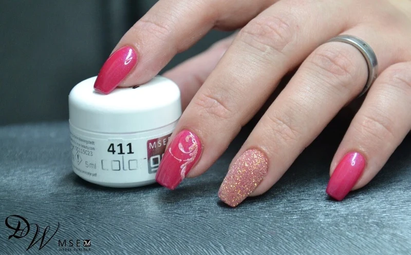 #411 Premium-EFFEKT Color Gel 5ml Leuchtendes zart schimmerndes Pink