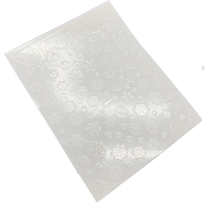White snowflake nail stickers for nail art