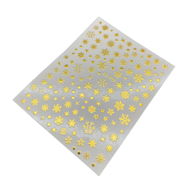 Gold snowflake nail stickers for nail art