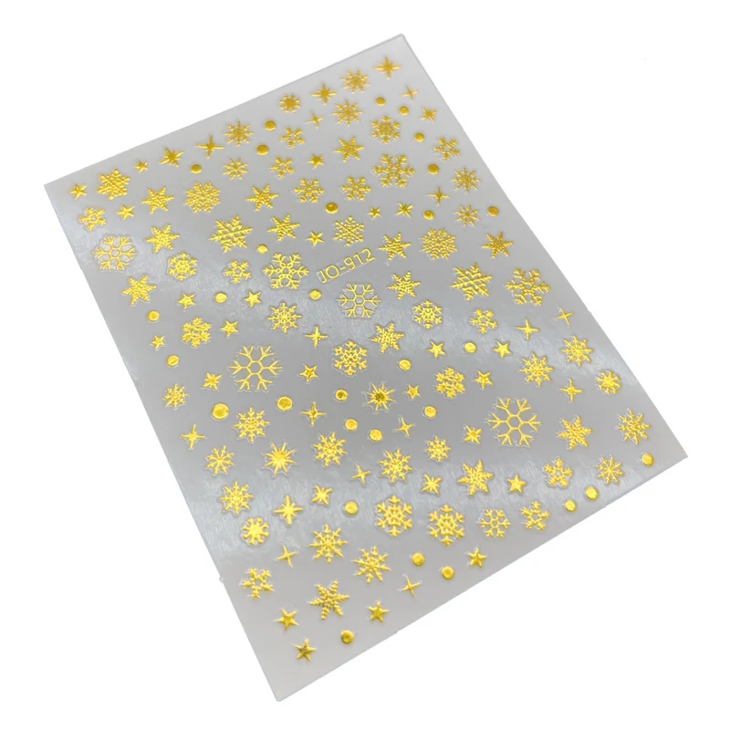 Gold snowflake nail stickers for nail art