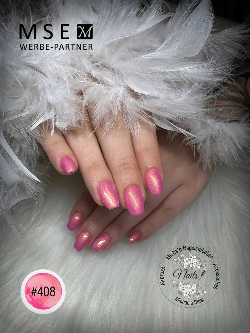 #408 Premium-EFFEKT Color Gel 5ml Zartes Rose mit feinem Goldschimmer