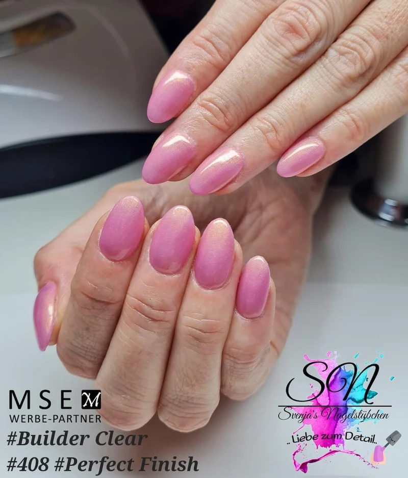 #408 Premium-EFFEKT Color Gel 5ml Zartes Rose mit feinem Goldschimmer