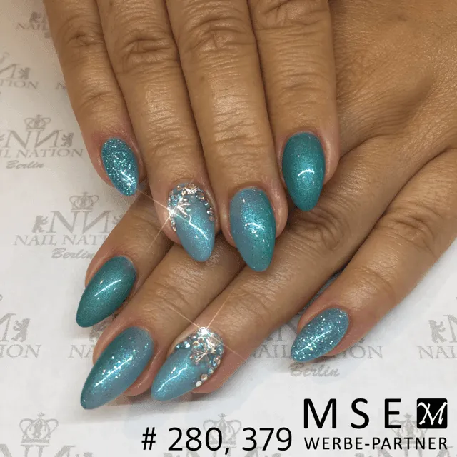 #379 Premium-EFFEKT Color Gel 5ml Mintgrün mit türkisem Glitter