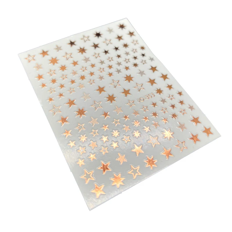 Rose gold star nail stickers for nail art