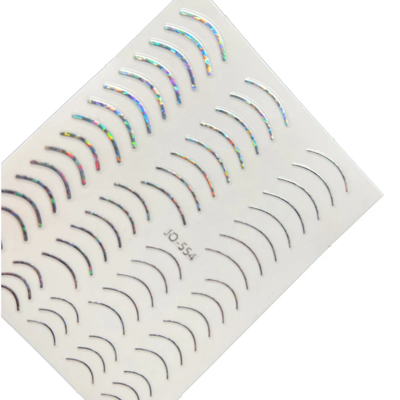 Silver holographic nail stickers for nail art