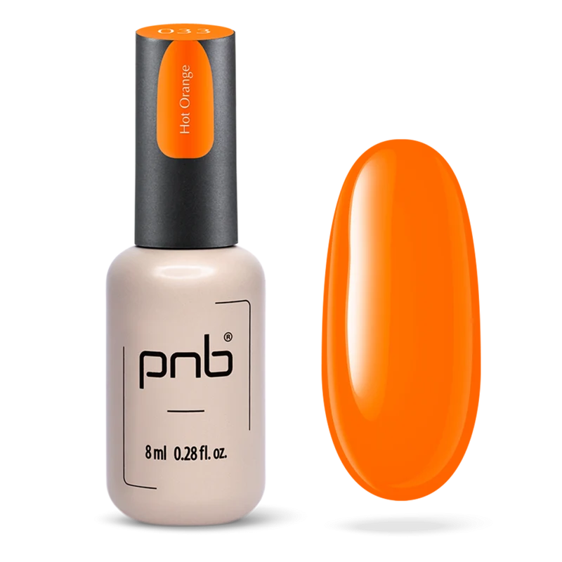 PNB orange gel nail polish 033 Hot Orange