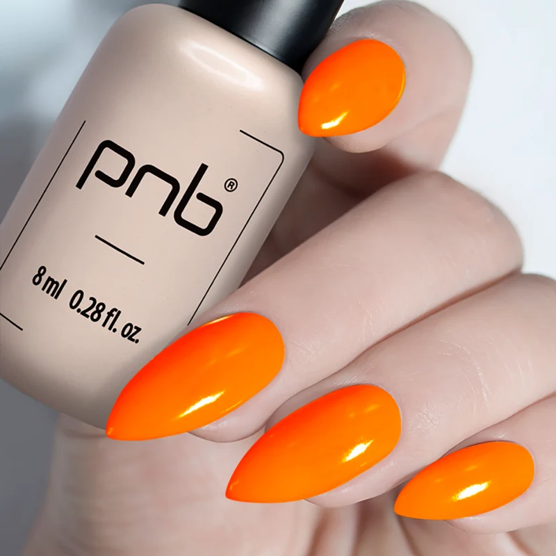 PNB orange gel nail polish 033 Hot Orange