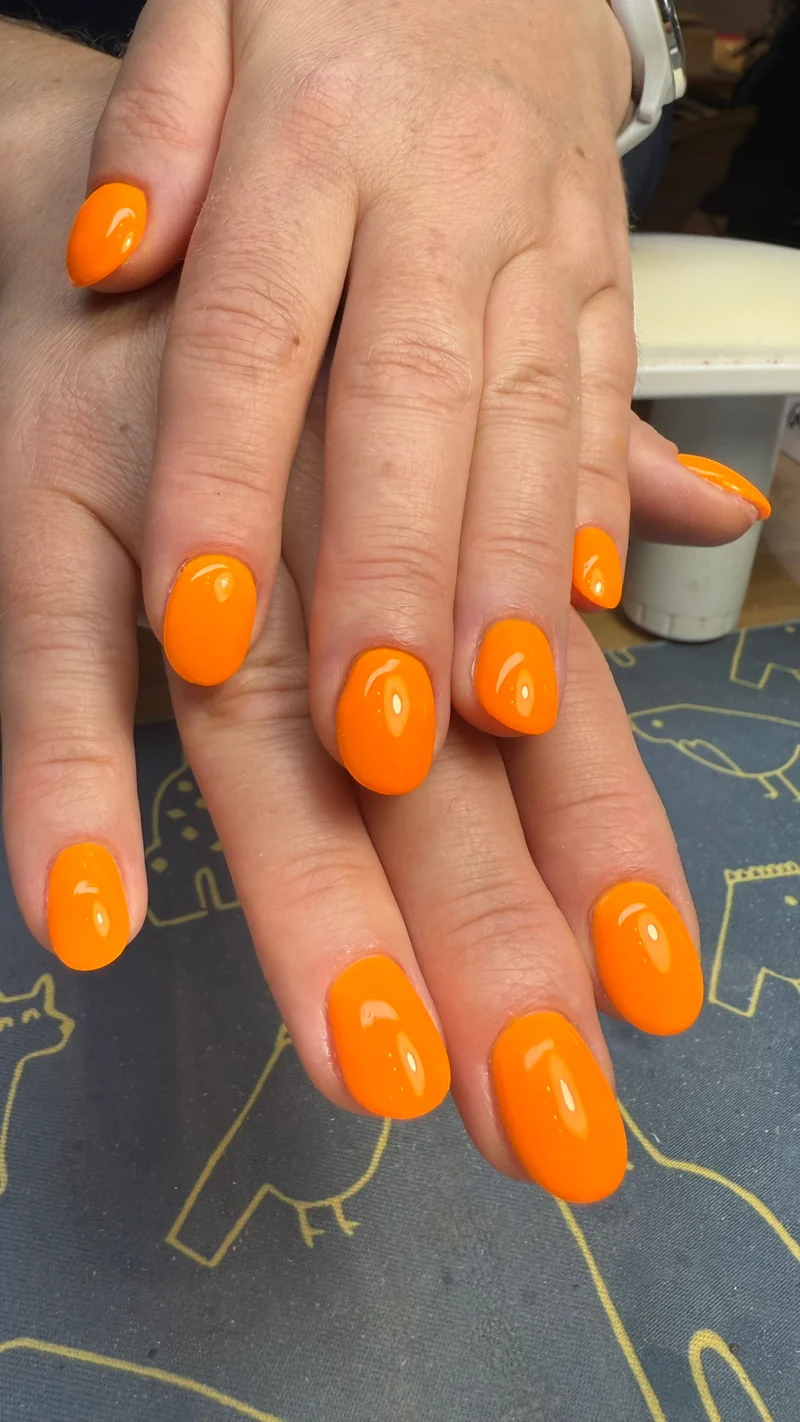 PNB orange gel nail polish 033 Hot Orange