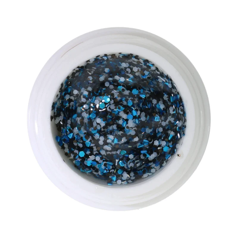 #374 Premium-GLITTER Color Gel 5ml Polkadot-Glittergel in Weiss, Schwarz und Blau