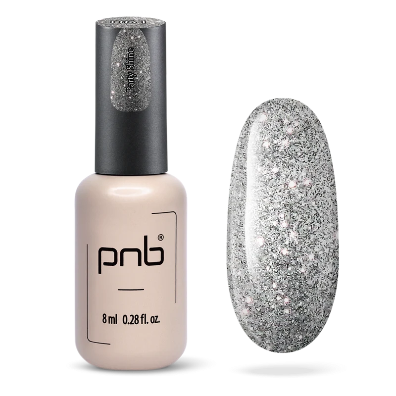 PNB sparkling silver gel nail polish 061 Party Shine