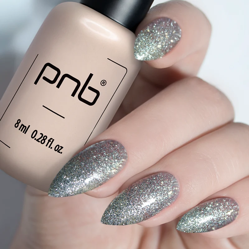 PNB sparkling silver gel nail polish 061 Party Shine