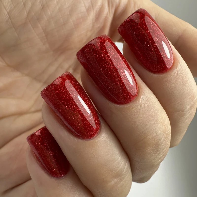 PNB sparkling red gel nail polish 067 Tango