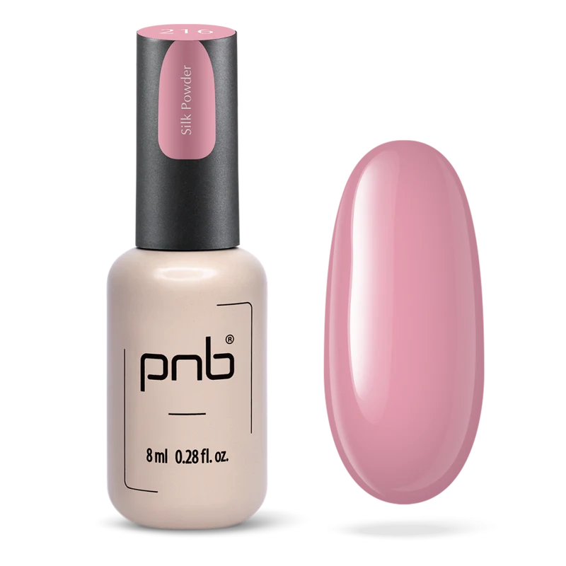 PNB pink gel nail polish 216 Silk Powder