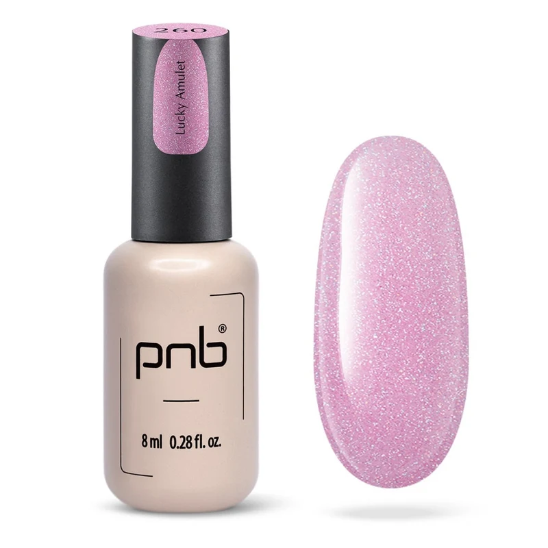 PNB sparkling pink gel nail polish 260 Lucky Amulet