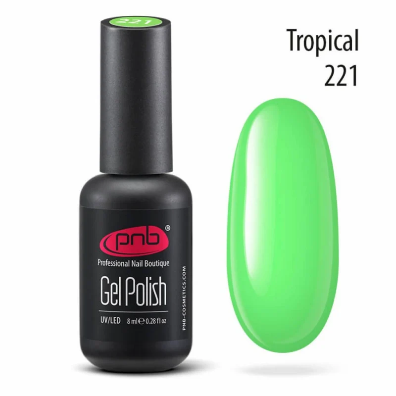 PNB green gel nail polish 221 Tropical