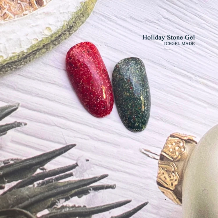 ICEGEL ABlack Holiday Stone gel polish 2 pots S123 & S124