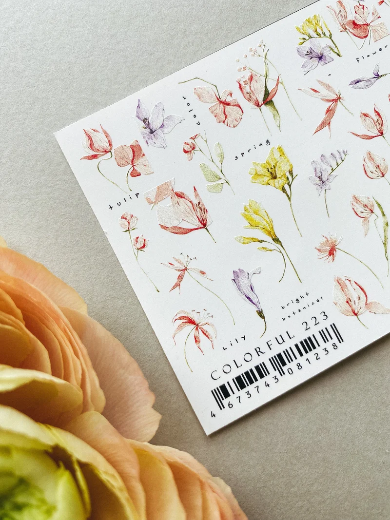 IBDI Flower nail decals / stickers for Summer nail art #Colorful 223