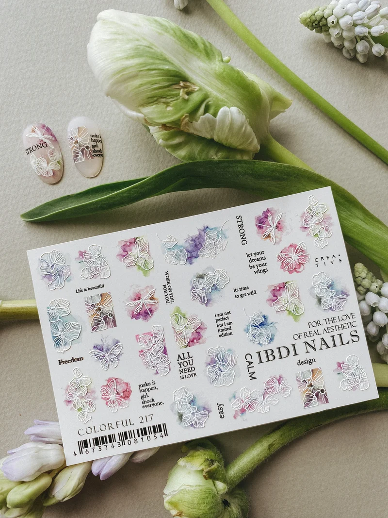 IBDI Flower nail decals / stickers for Summer nail art #Colorful 217